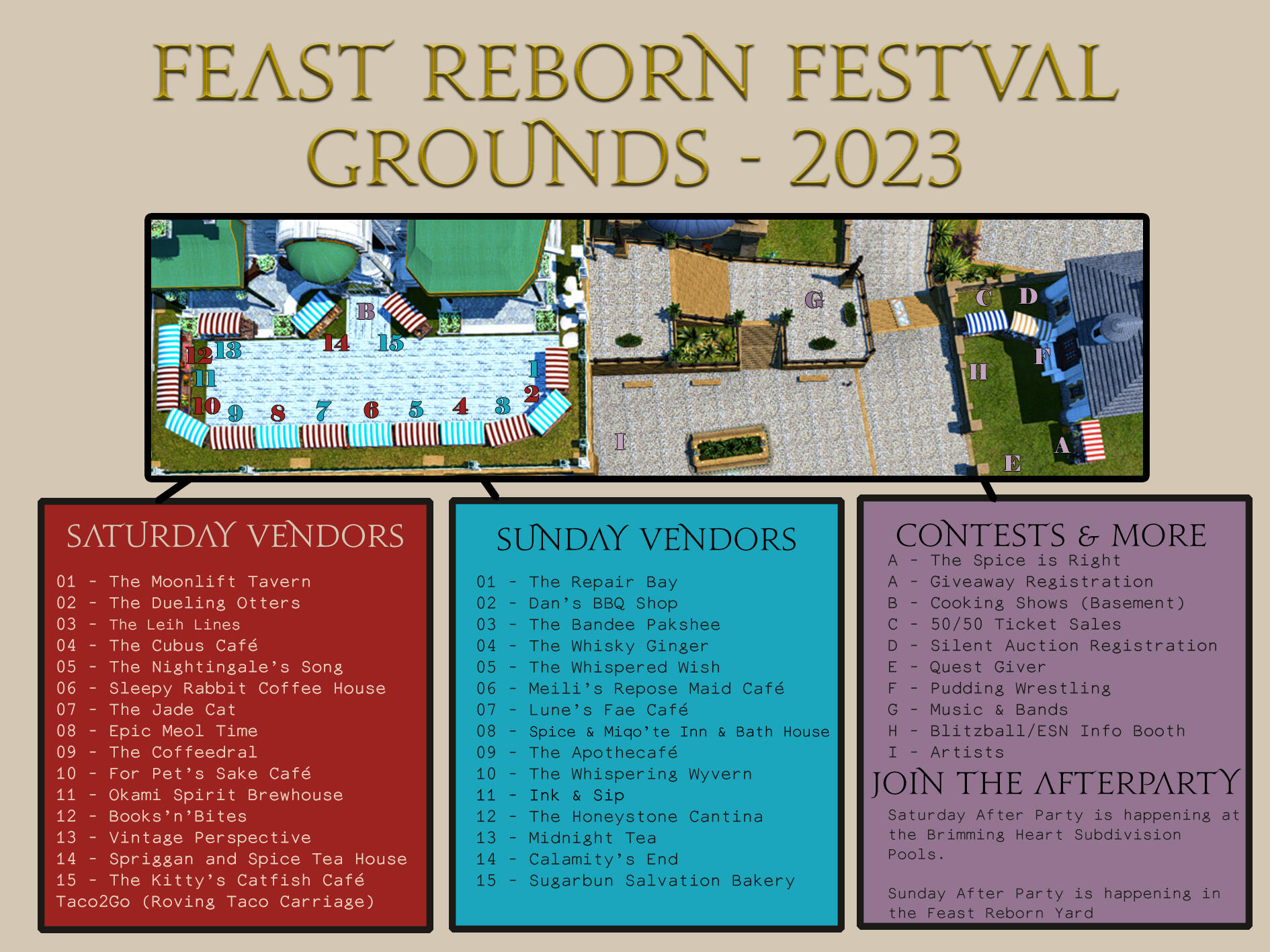 A Feast Reborn 2023 Site Map